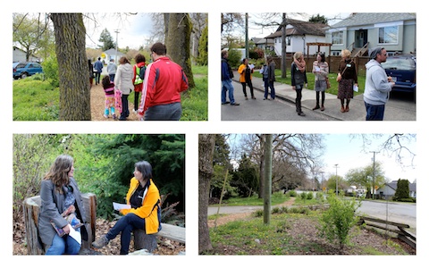 A collaborative walking consultation on green spaces in Oaklands neighbourhood, Victoria BC