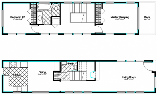 Floor plan of a skinny home in Seattle, WA